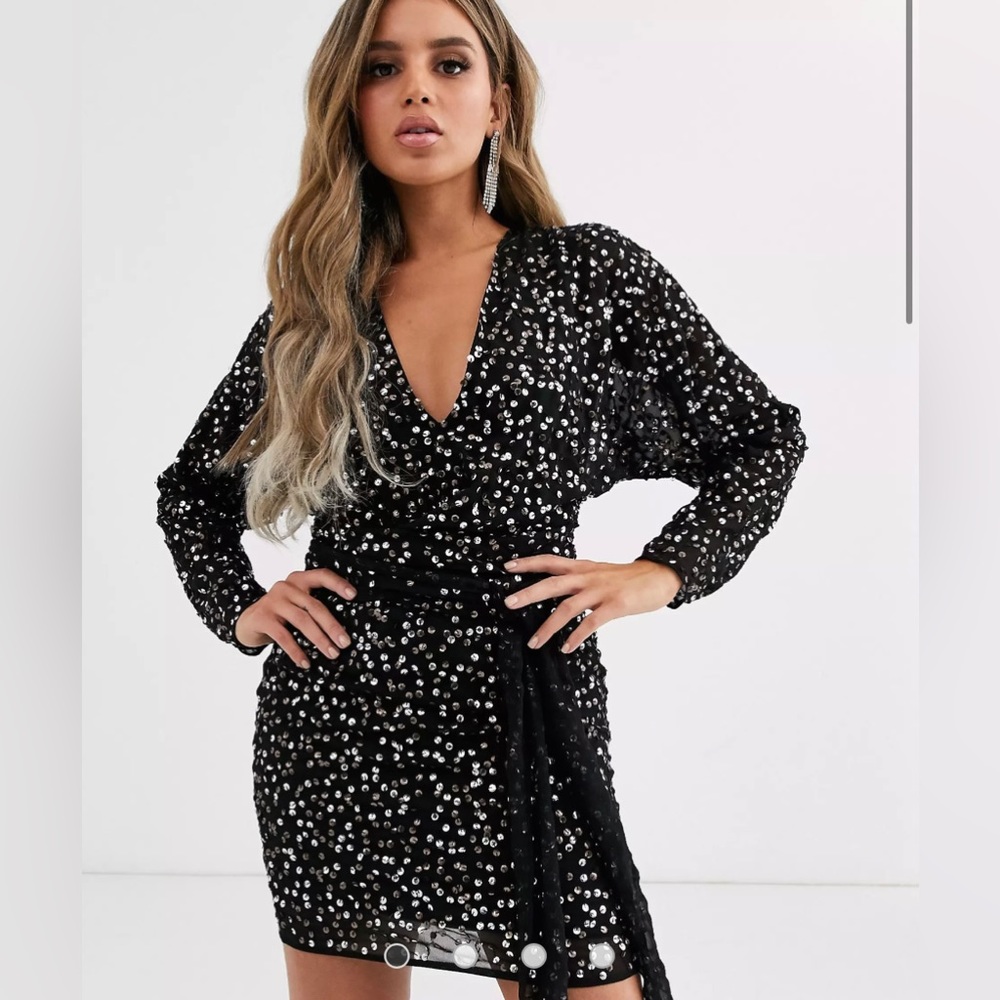 ASOS black sequin dress NWT
